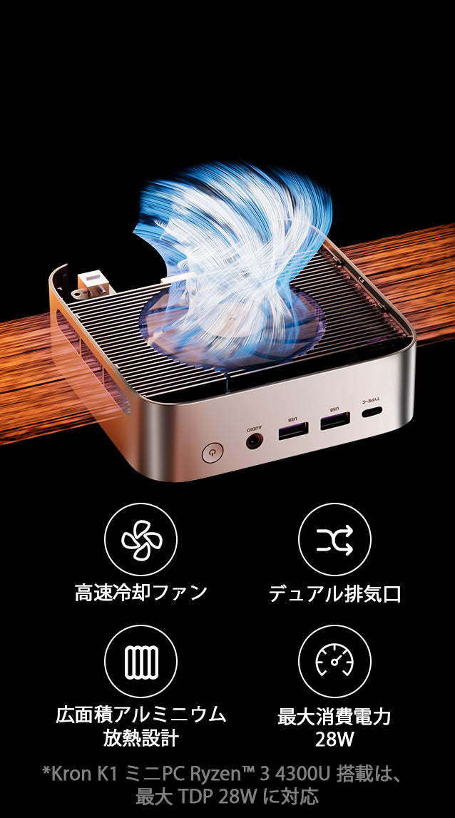 ACEMAGIC ミニPC Ryzen 4300U 16GB+1TB ACEMAGIC AMD Ryzen 4300U ミニpc 3.7GHz メモリ 16GB 256/512GB SSD